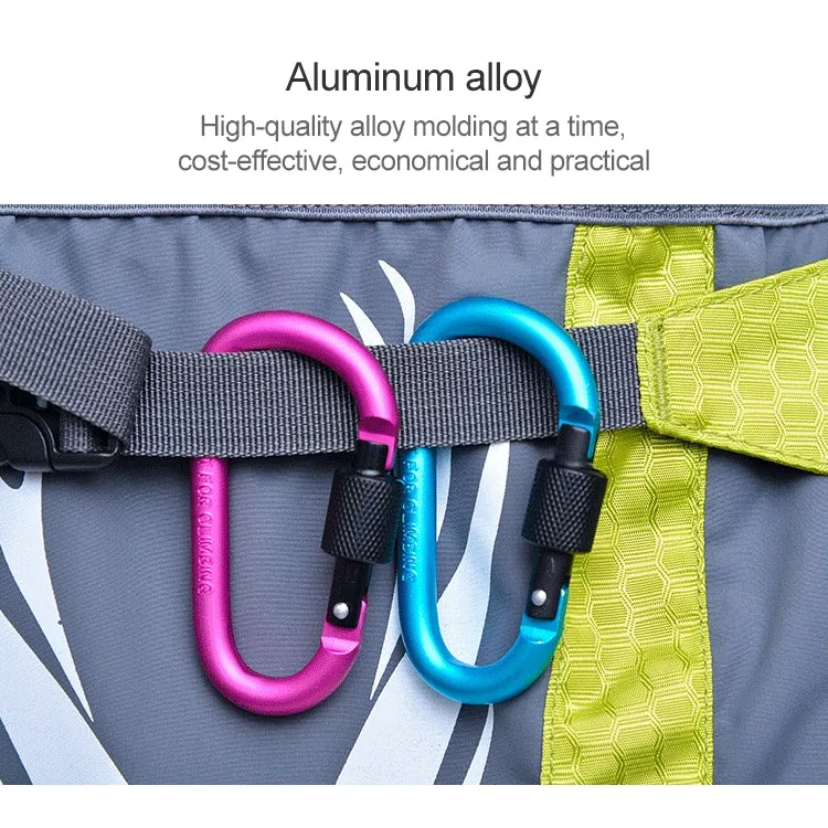 2 PCS D Shape Multi-function Outdoor Aluminium Alloy Mountaineering Buckle Lock, Random Color Delivery