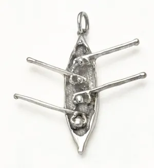 3D Four Person Open Water Rowing Boat with Coxswain Pendant