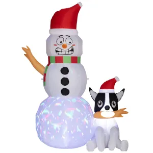 6.2FT Christmas Blow Up Snowman with Dog for Garden Party Outdoor