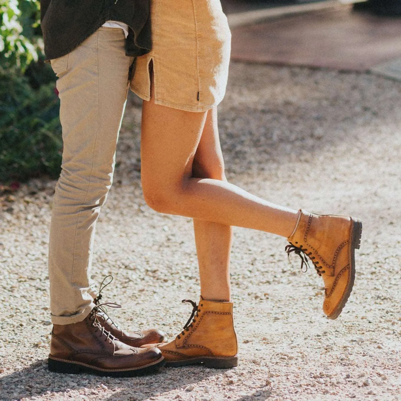 Aurora Lace-up Brogue Boots - Cognac Leather