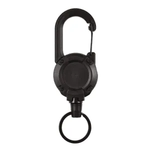 Backpack Carabiner Plastic Retractable Pull Badge Reel, Color: Black-Fiber Rope