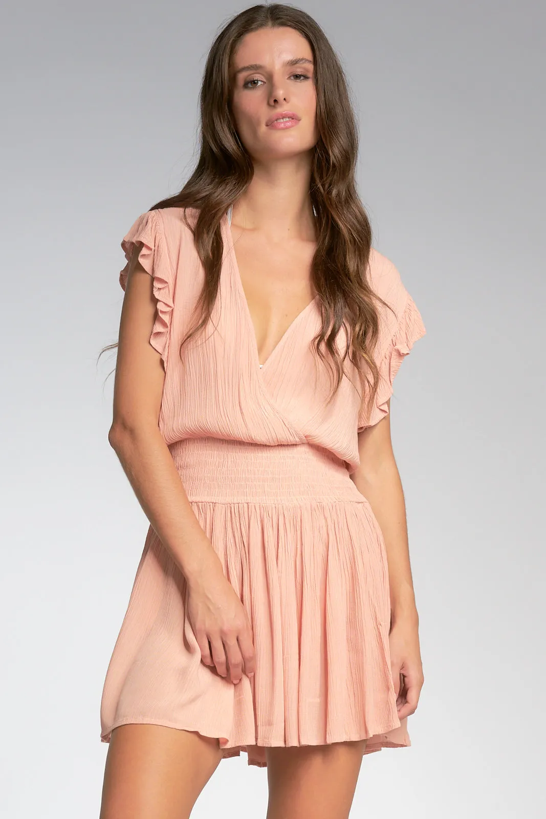 Blush Pink Smocked Mini Dress