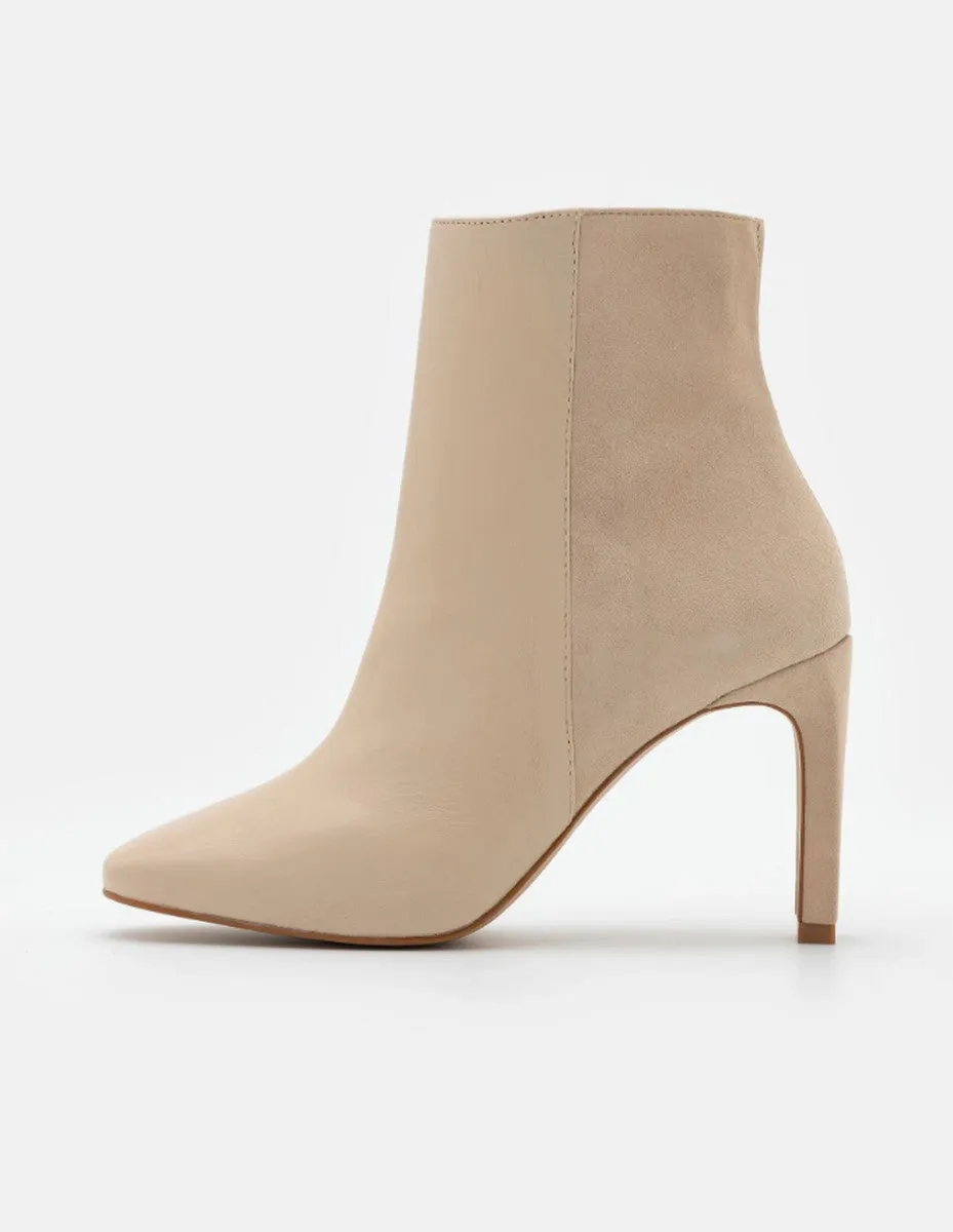 Bottines En Cuir Reena Beige