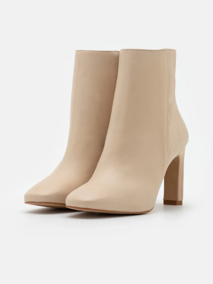 Bottines En Cuir Reena Beige