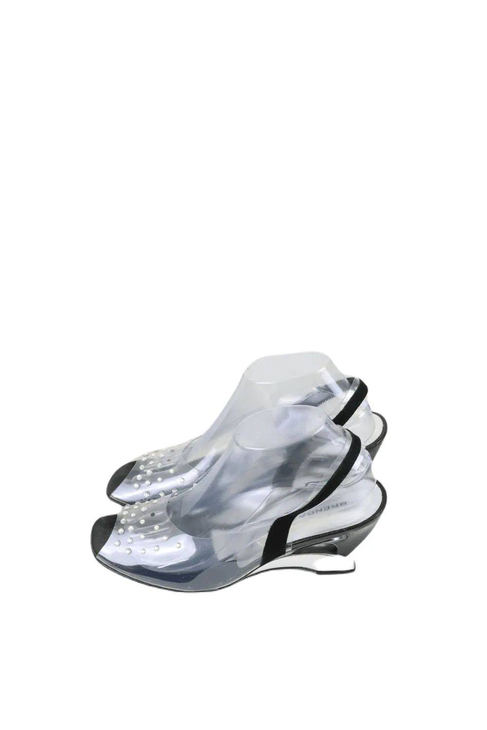 Brenda Zaro Clear Sandals With Sparkles 9