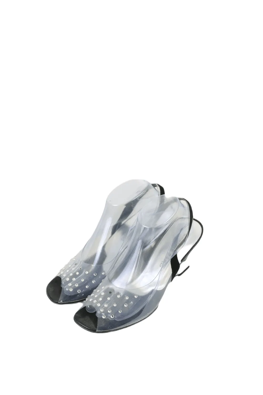 Brenda Zaro Clear Sandals With Sparkles 9