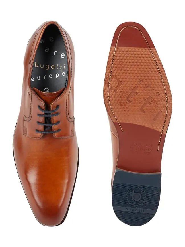 Bugatti leather derby, cognac color