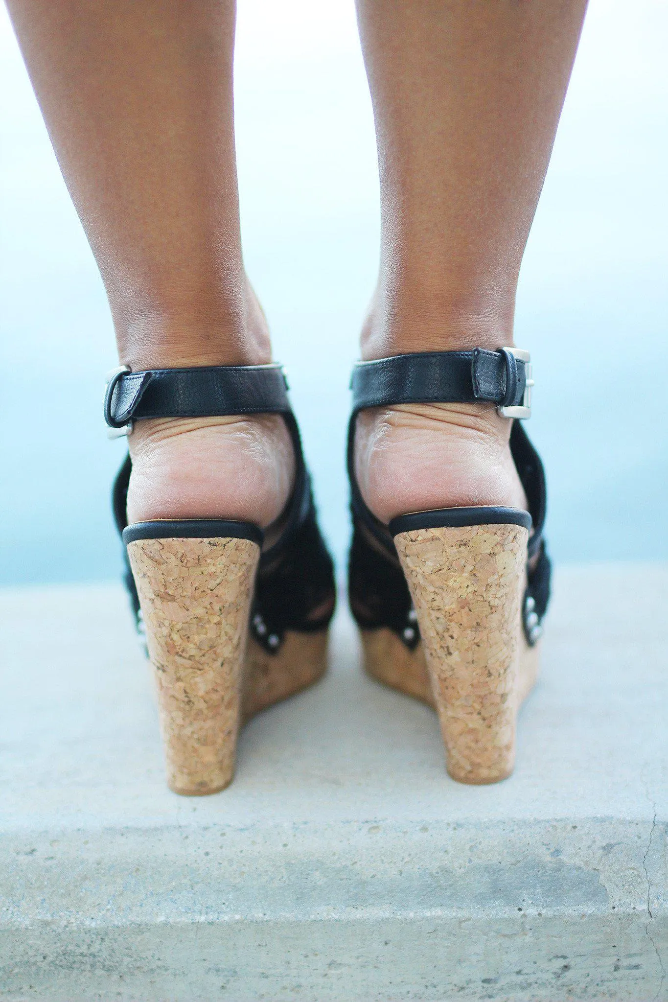 Candace Black Wedges