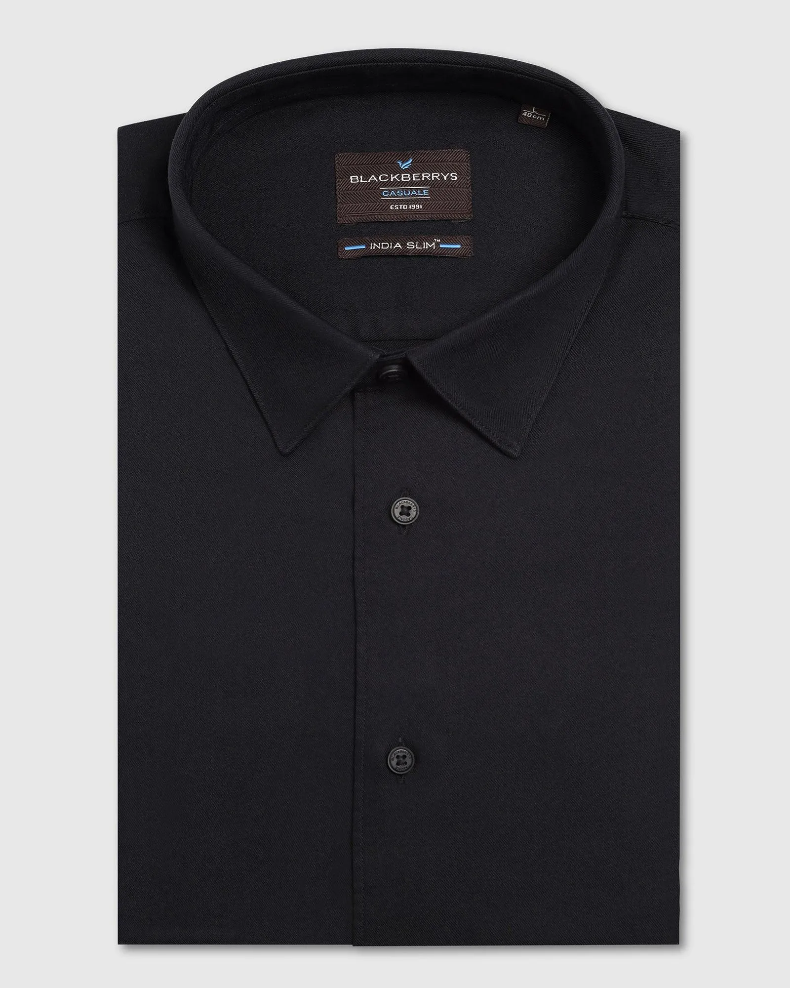 Casual Black Solid Shirt - Gerald