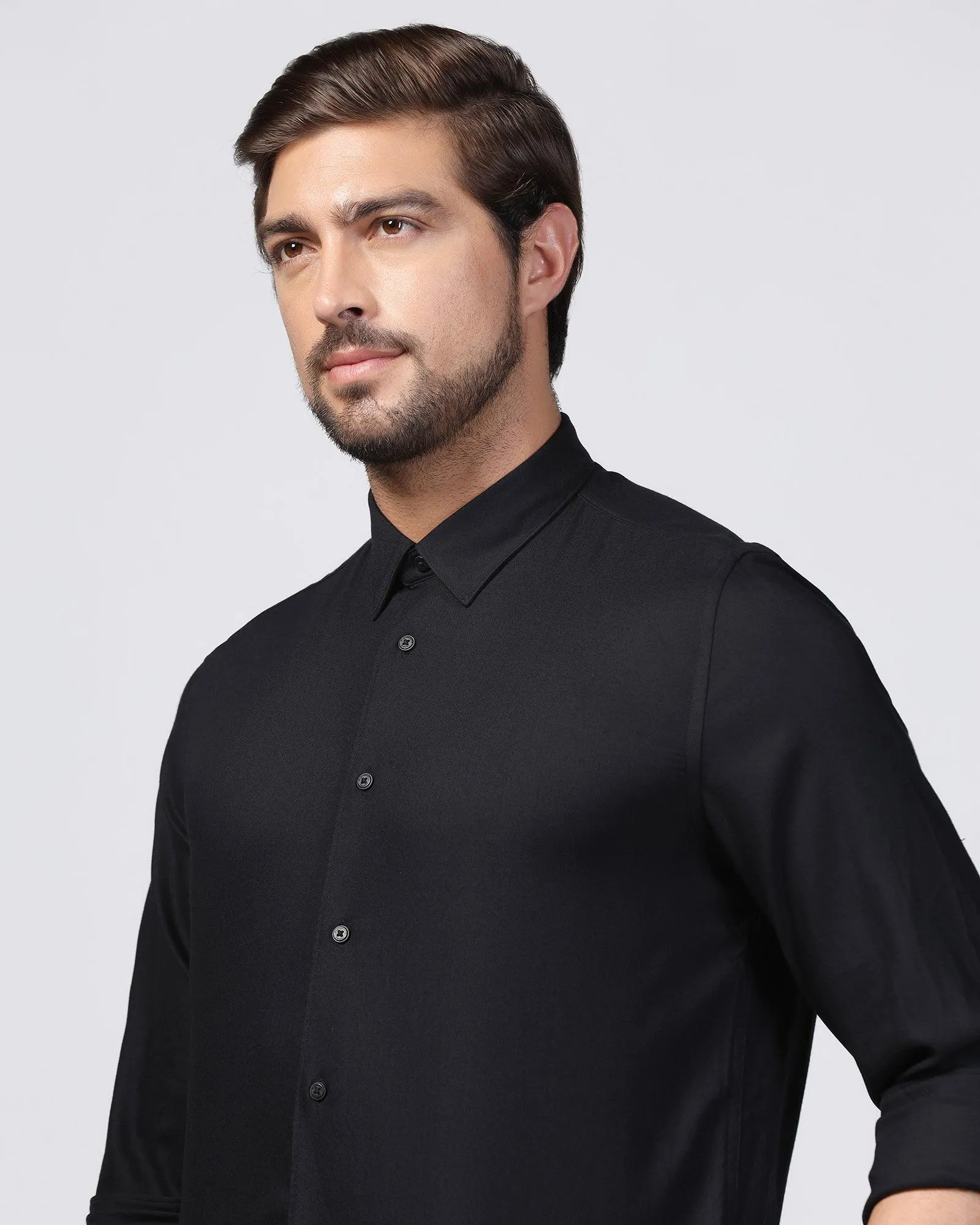 Casual Black Solid Shirt - Gerald