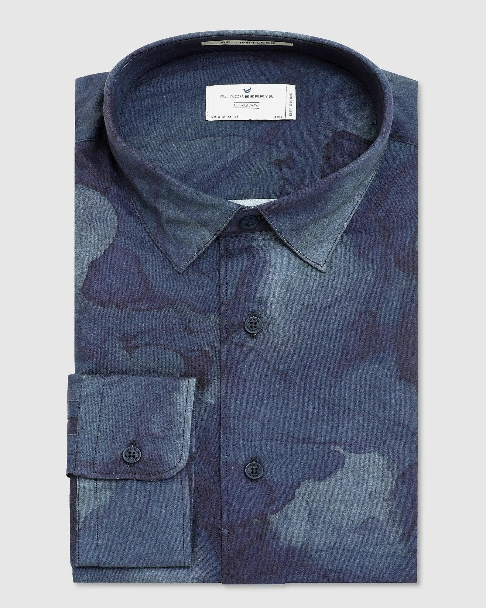 Casual Blue Printed Shirt - Kross