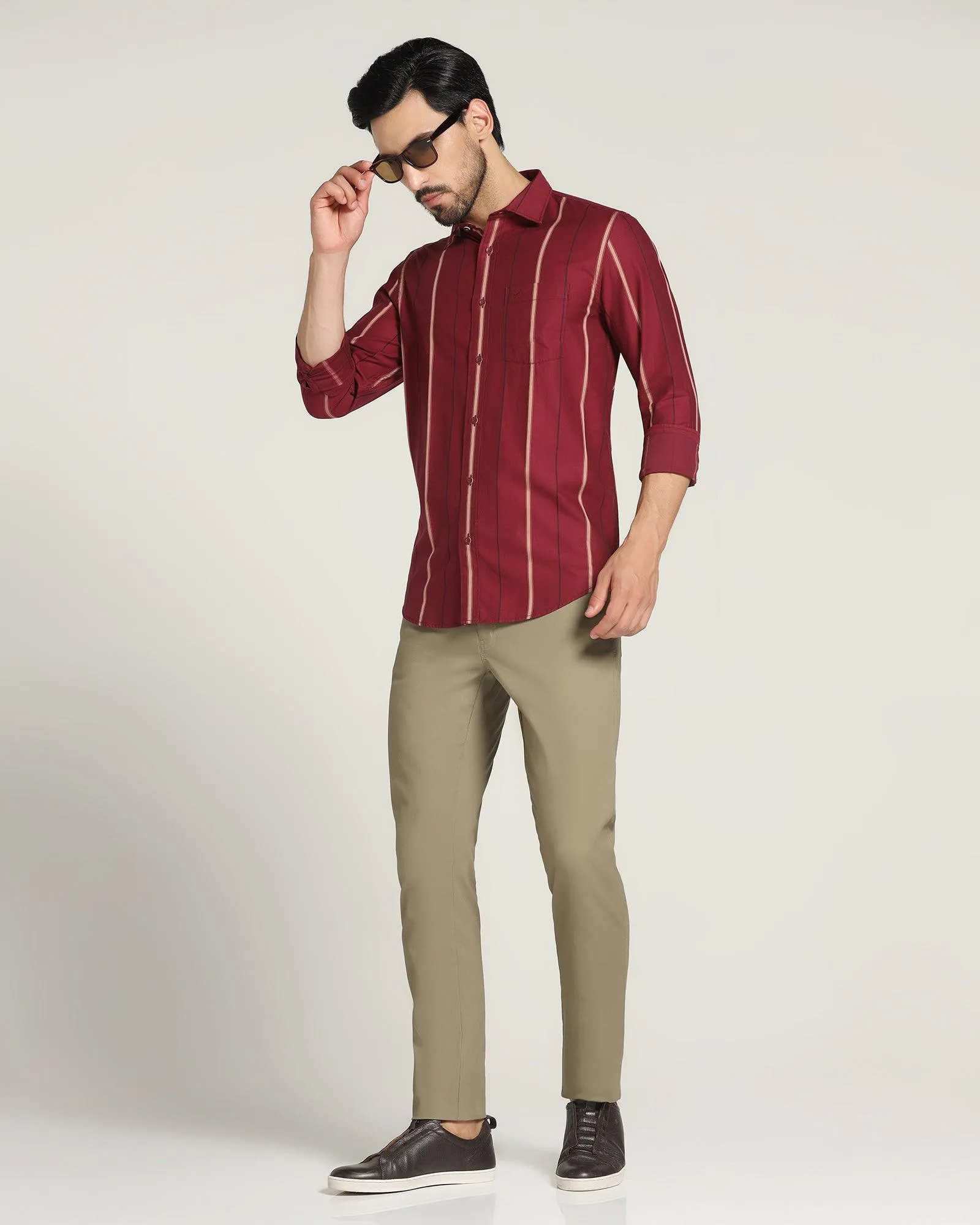 Casual Red Striped Shirt - Lyman