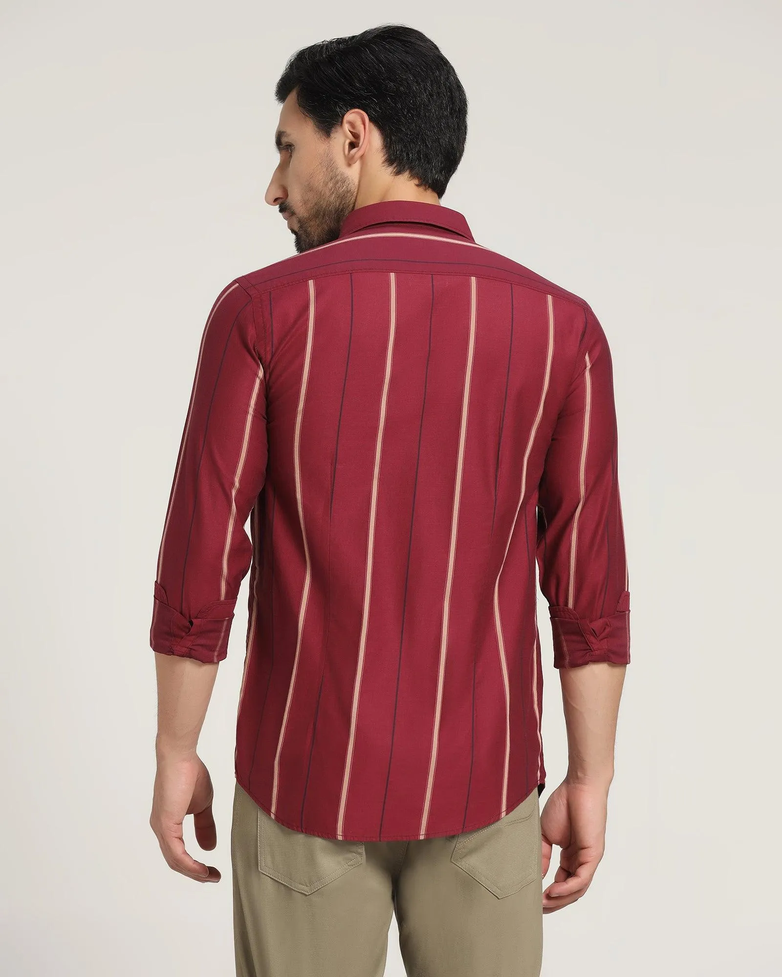 Casual Red Striped Shirt - Lyman