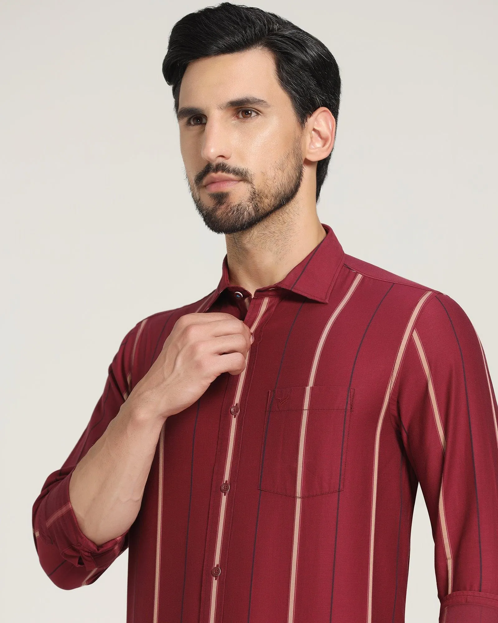 Casual Red Striped Shirt - Lyman