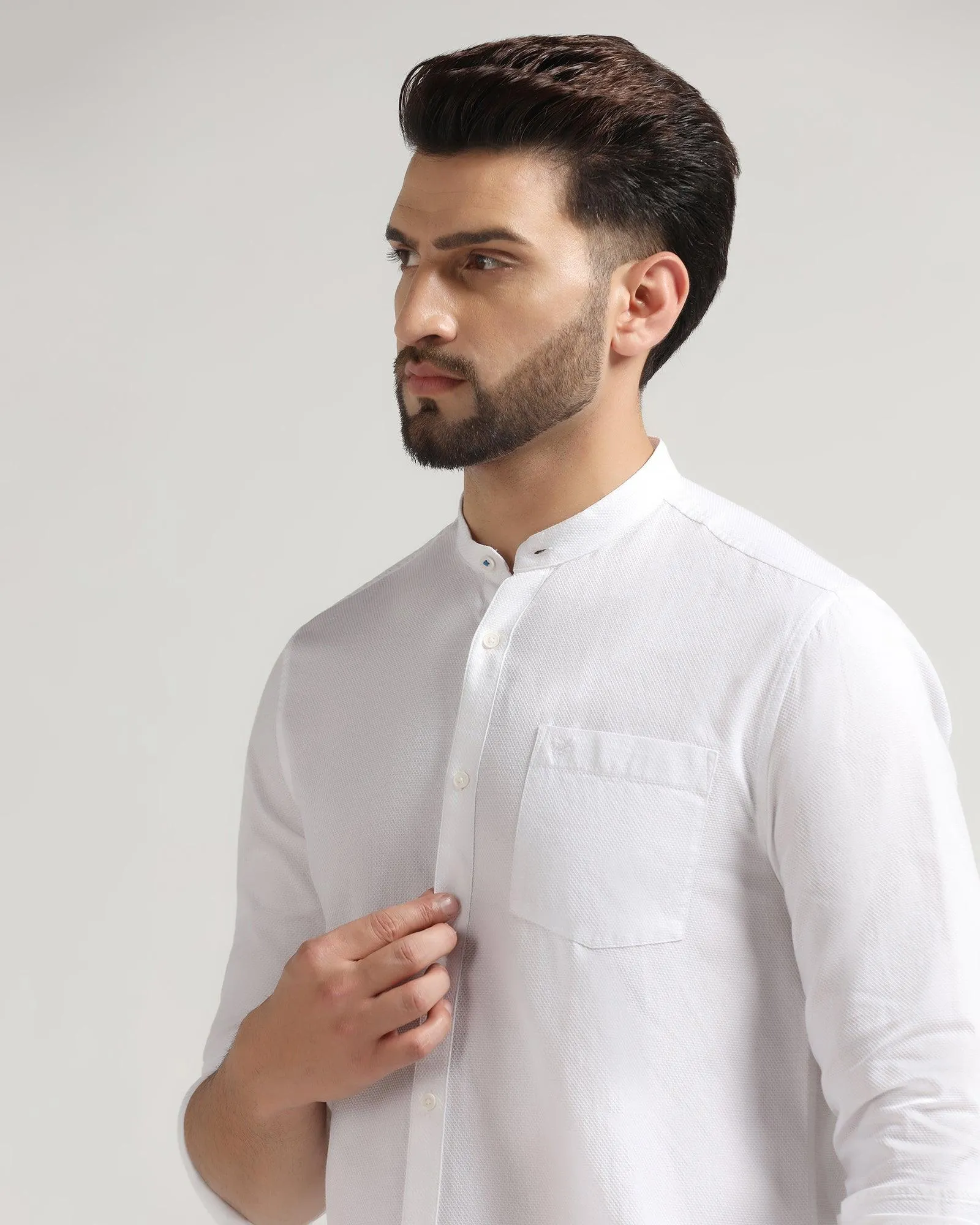 Casual White Solid Shirt - Colt