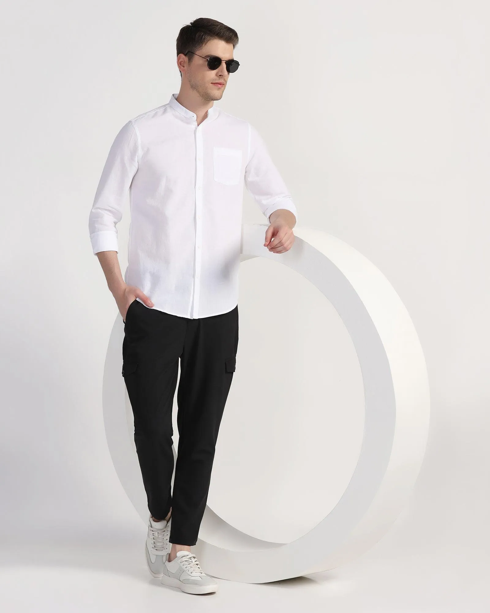 Casual White Solid Shirt - Perry