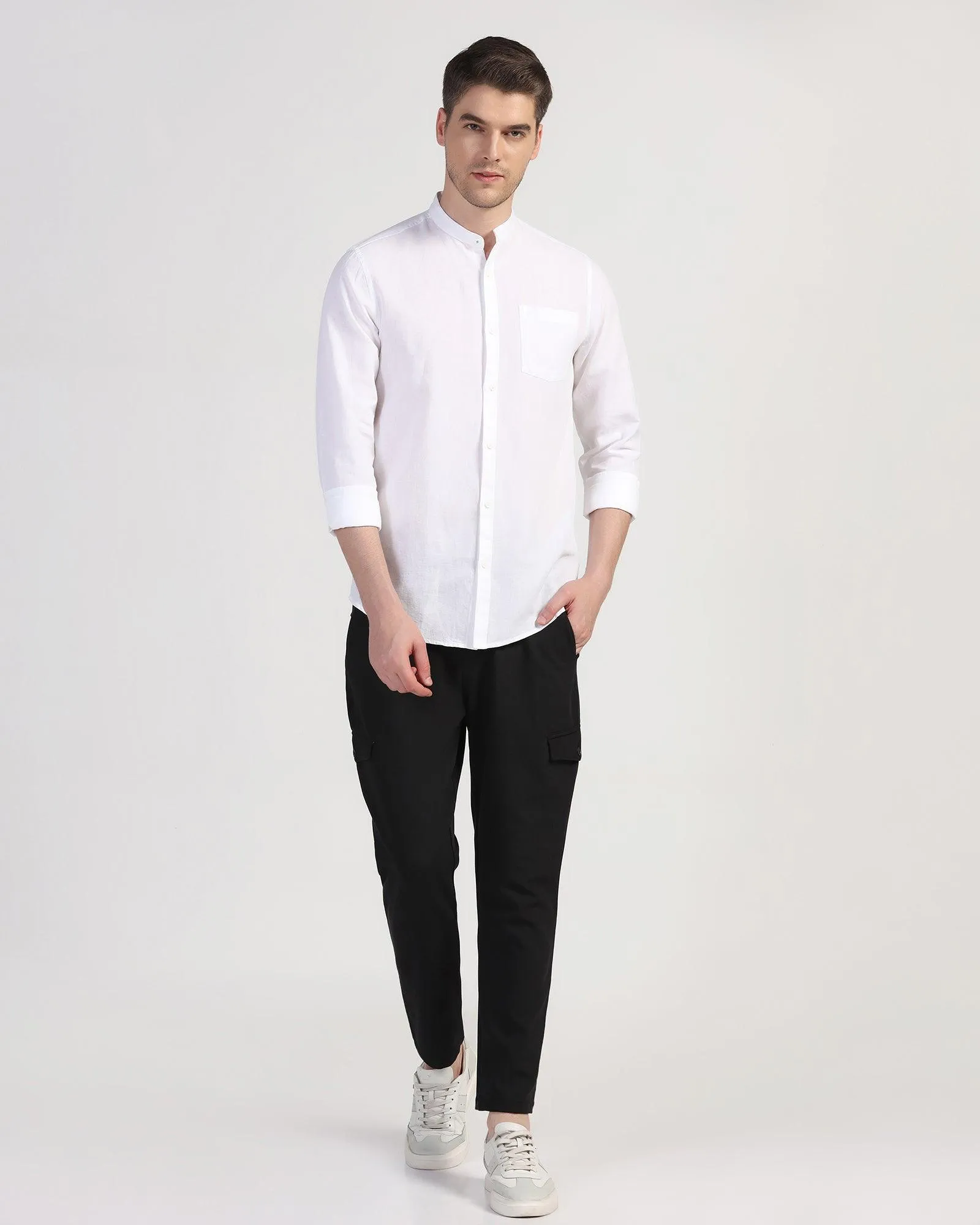 Casual White Solid Shirt - Perry