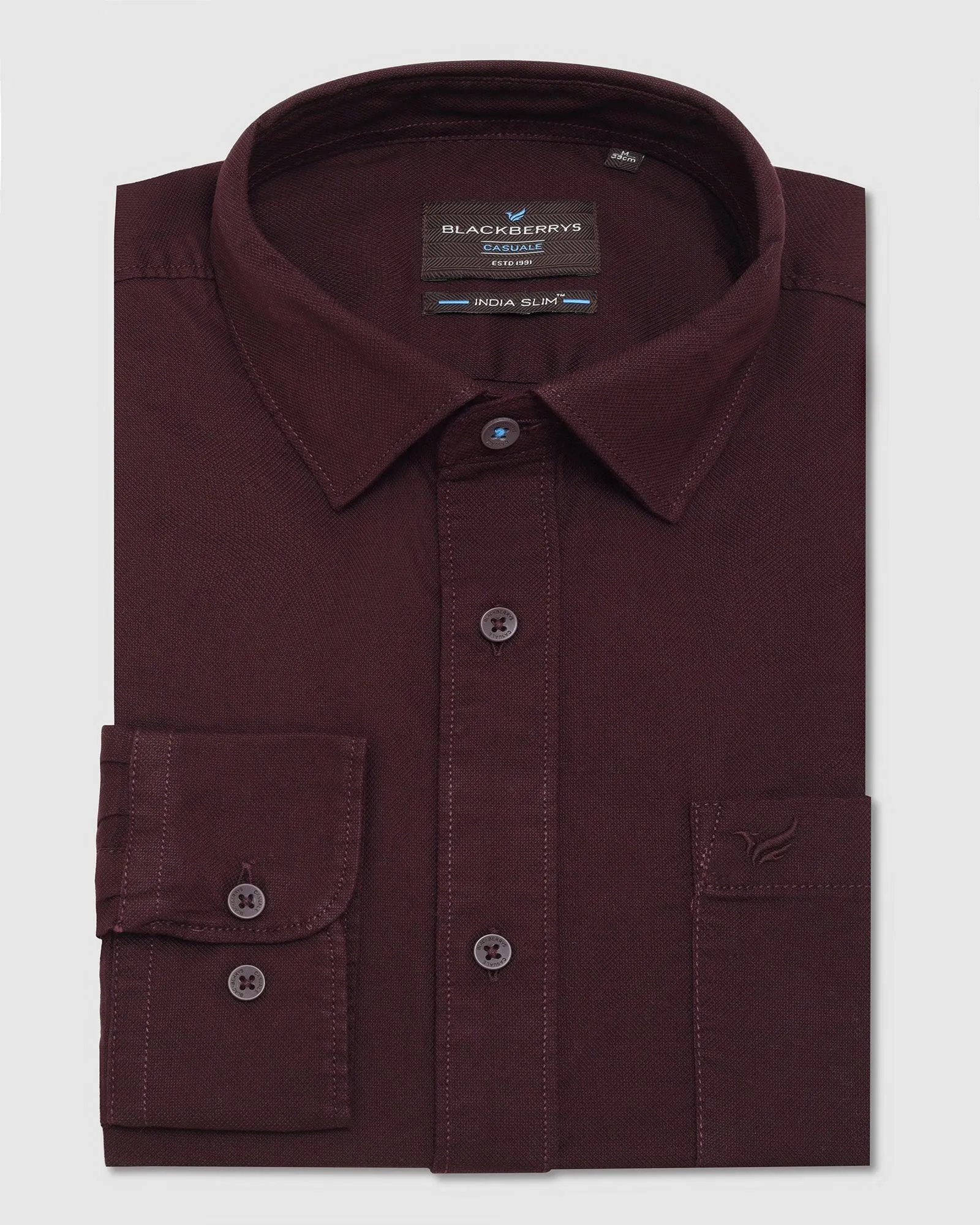 Casual Wine Solid Shirt - Lure