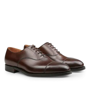 Dark Brown Burnished Calf Connaught Cap Oxfords