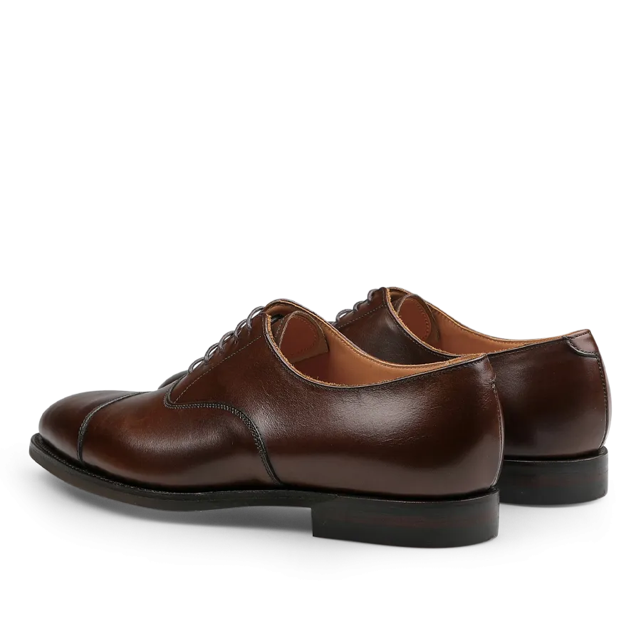 Dark Brown Burnished Calf Connaught Cap Oxfords