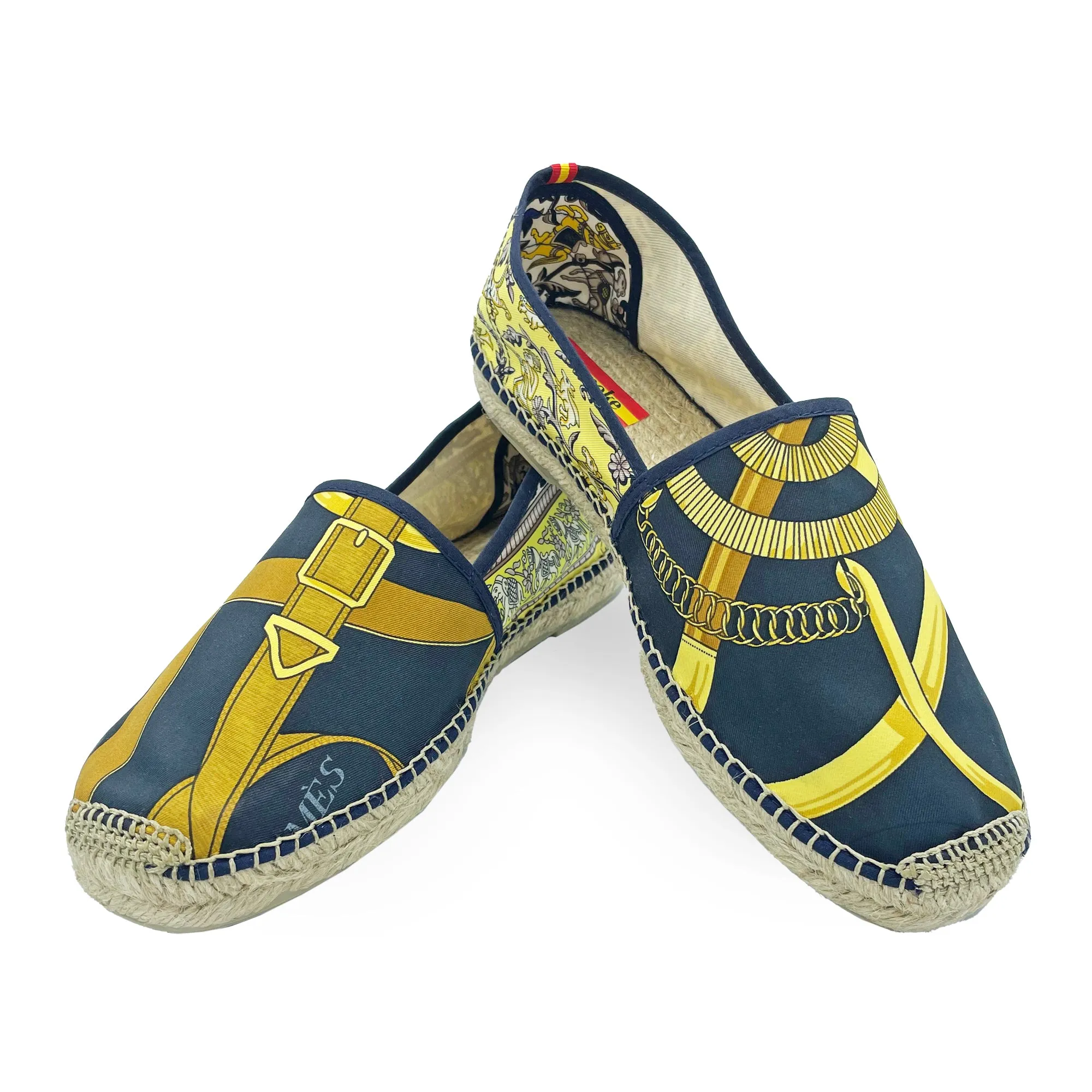 EPERON CHASSE Navy/gold Espadrilles