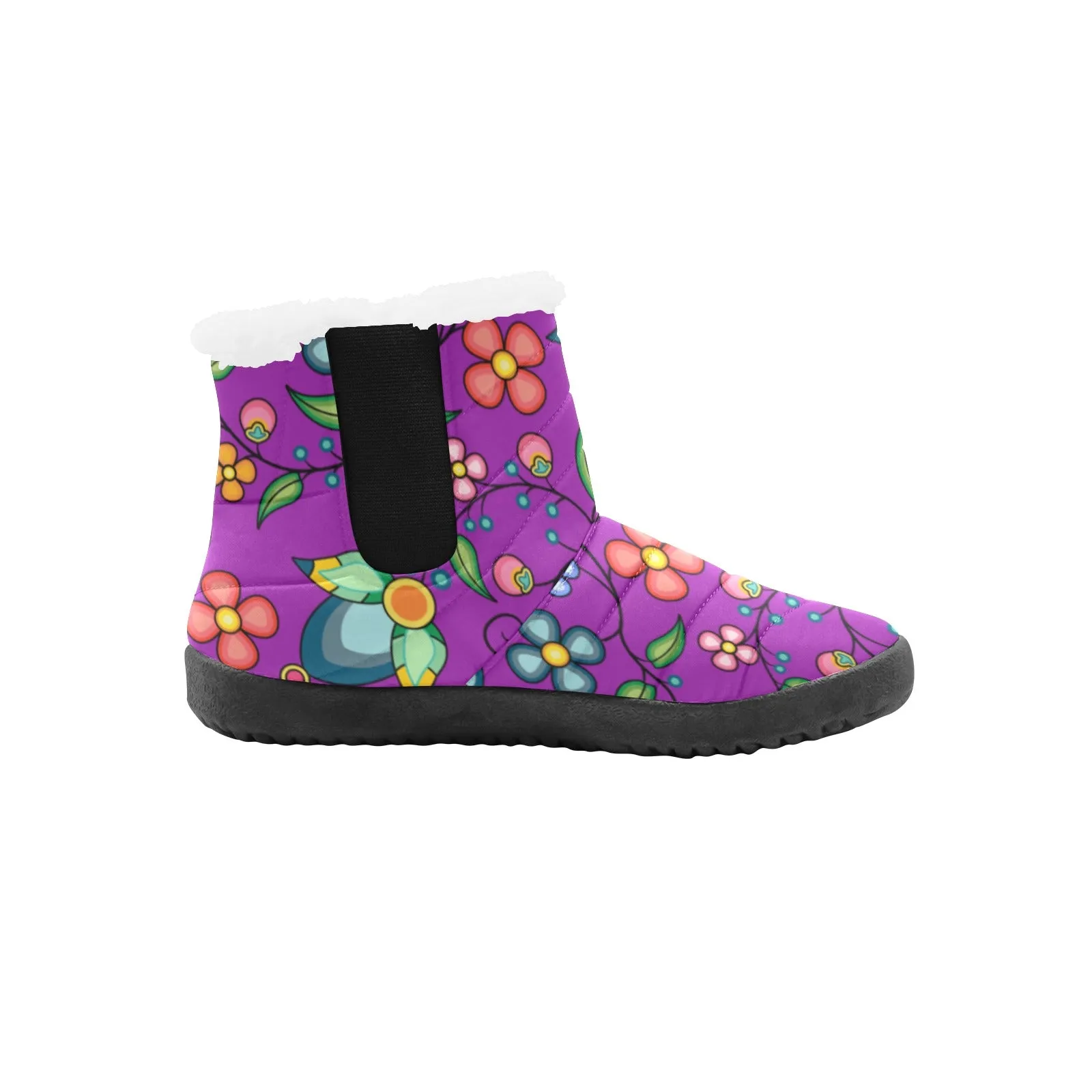 Floral Bounty Purple Men's Padded Winter Boot