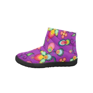 Floral Bounty Purple Men's Padded Winter Boot