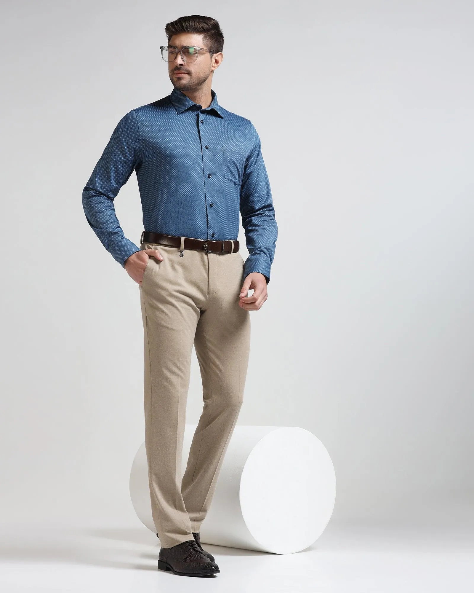 Formal Blue Printed Shirt - Brion