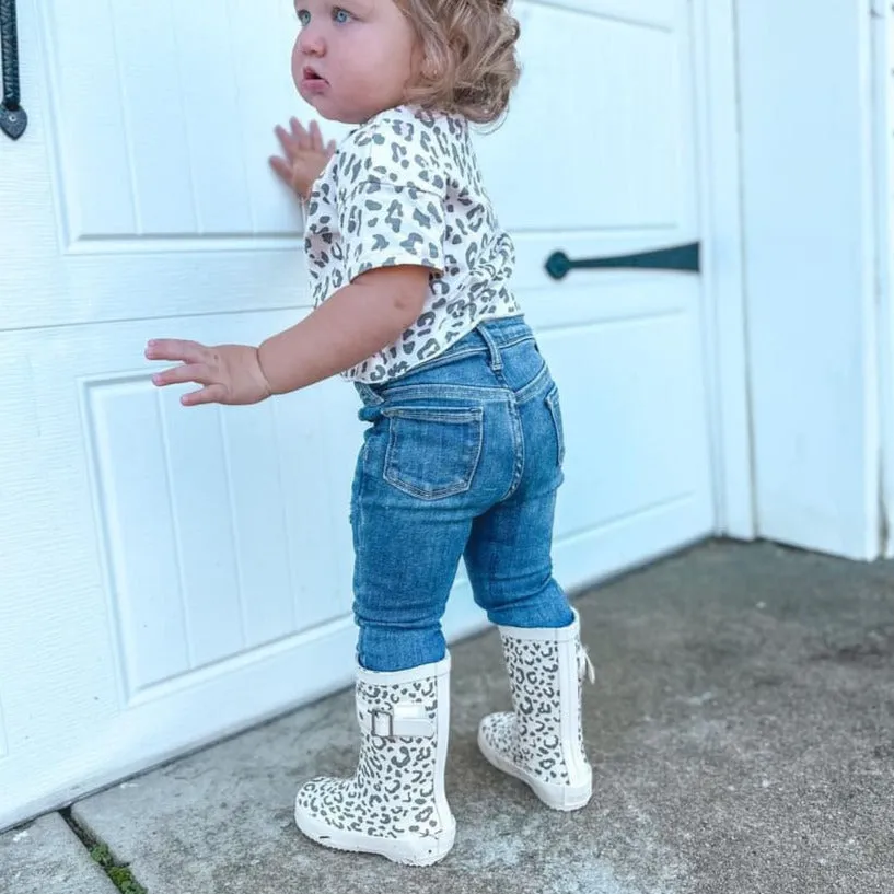 Girls Rain Boots in Leopard - Pavlova