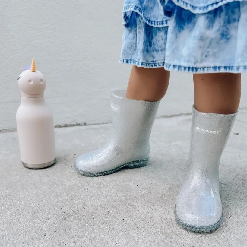 Girls Rain Boots in Silver - The Glitz