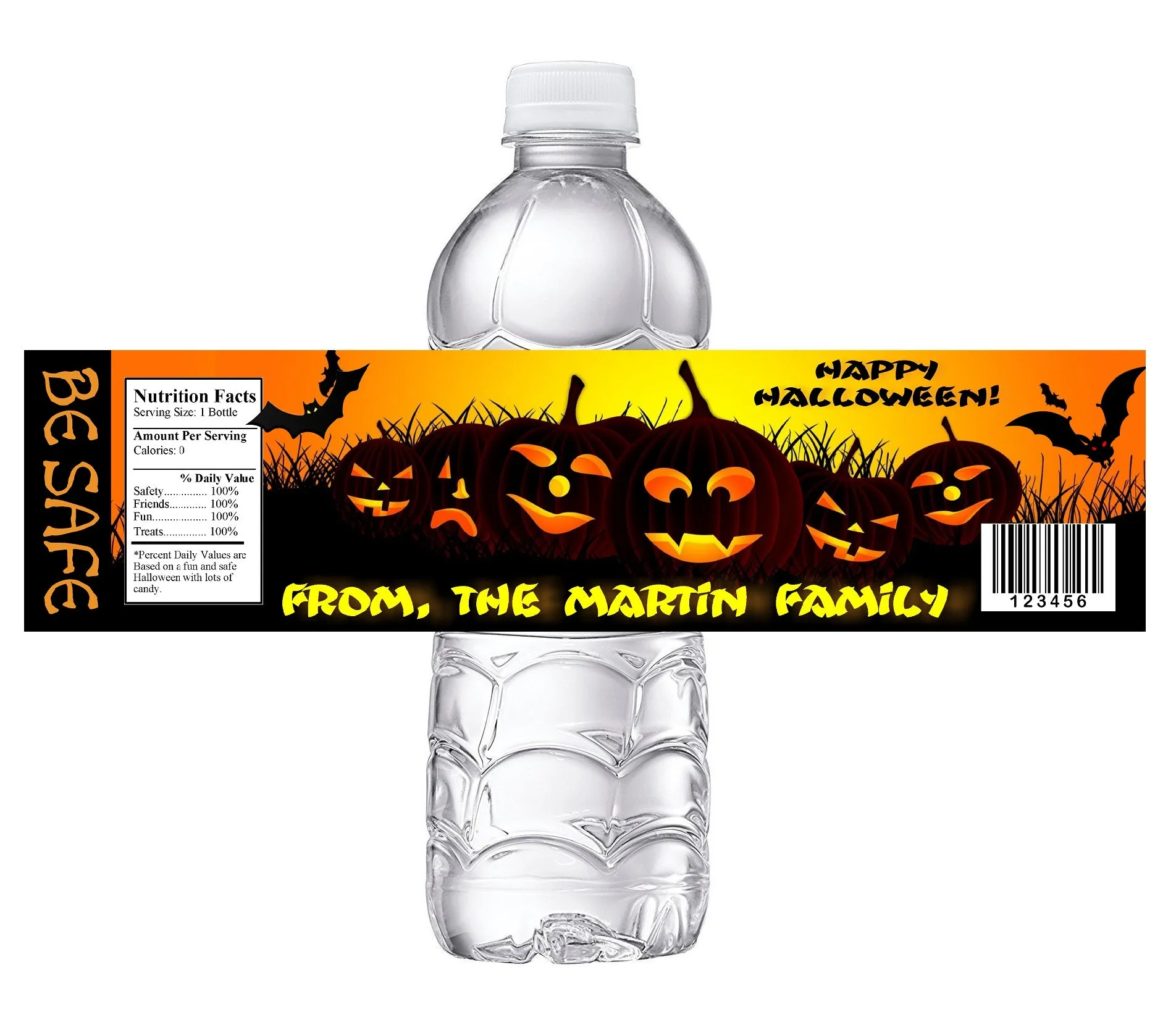 Halloween Party Treats Favors Water Bottle Labels Wrappers Supplies Personalized Unique ideas decor