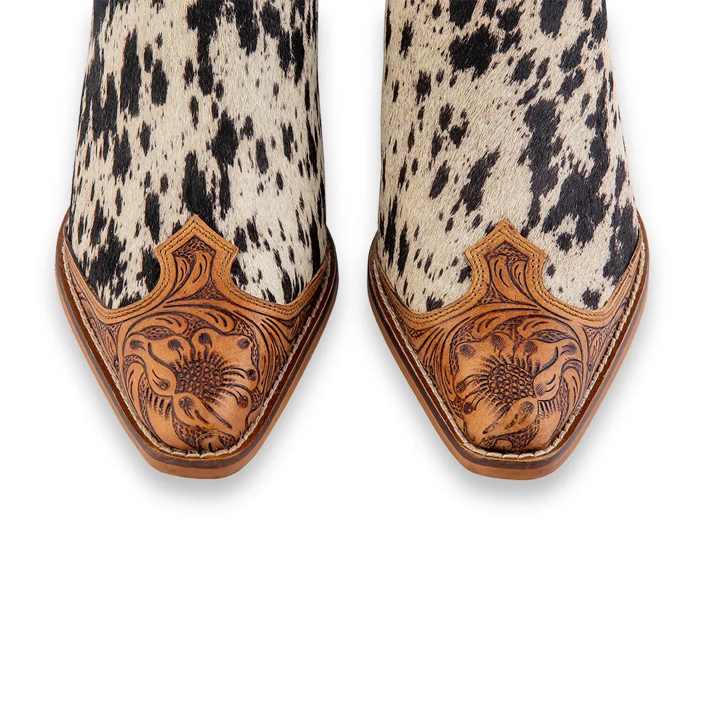 Heely Western Hand-Tooled Mules