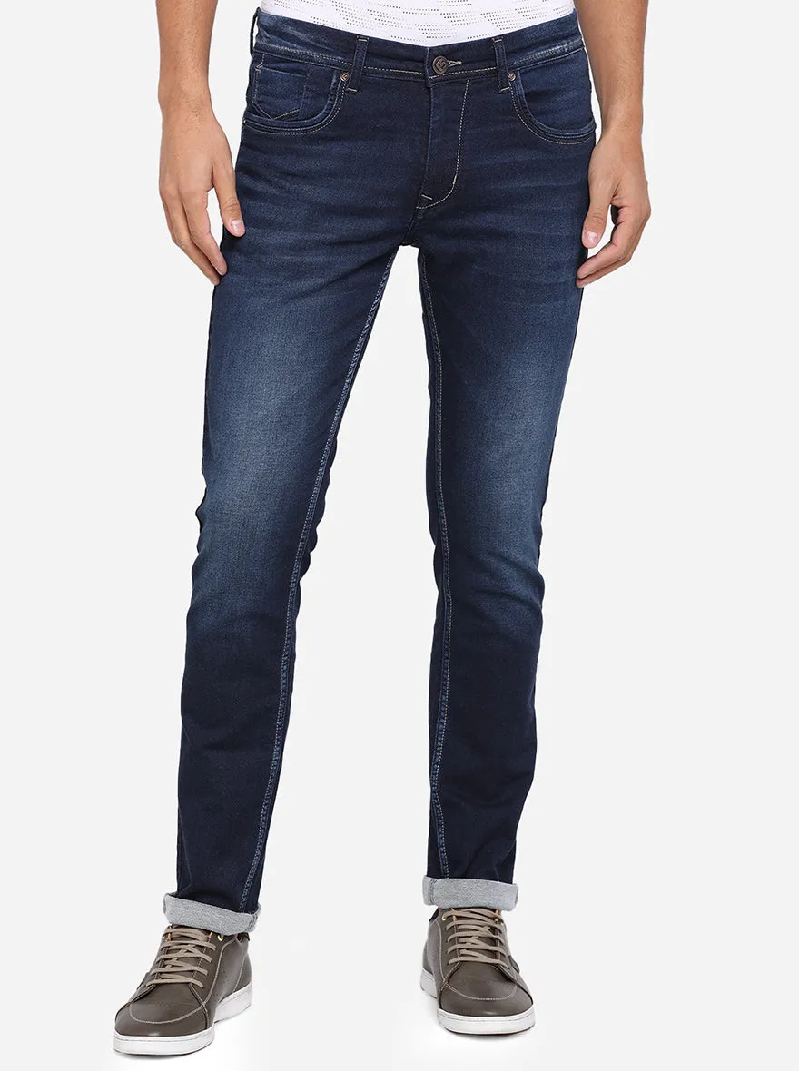 Indigo Blue Washed Narrow Fit Jeans | Greenfibre