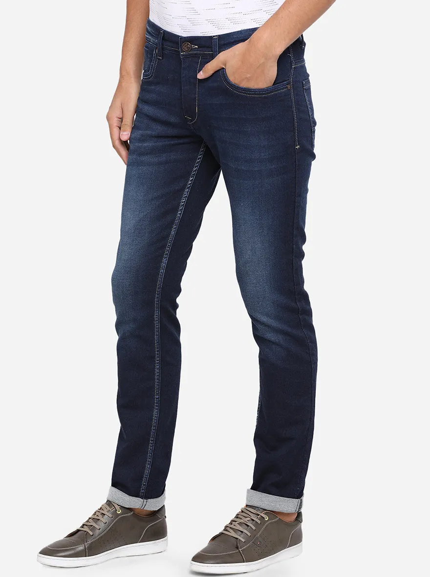 Indigo Blue Washed Narrow Fit Jeans | Greenfibre