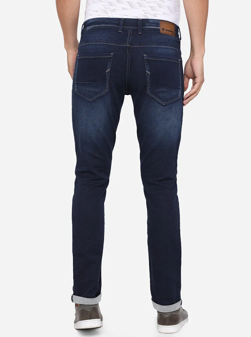 Indigo Blue Washed Narrow Fit Jeans | Greenfibre