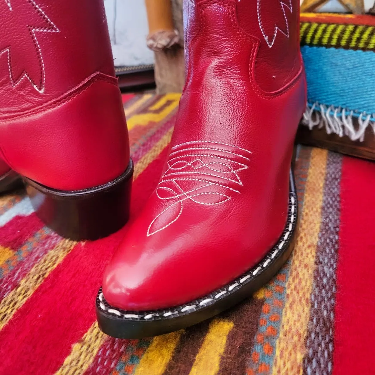 Kids' Leather Boots "Red" by Old West sizes 9-6 8116