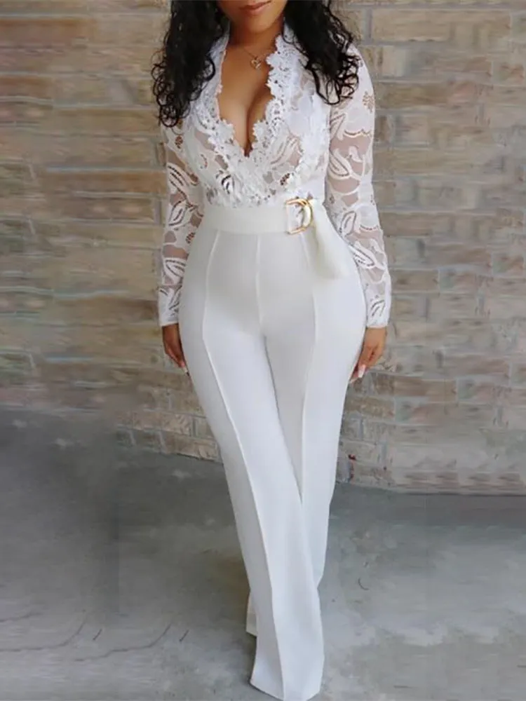 Lace-Adorned Jumpsuit