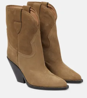 Leyane Isabel Marant Suede Mid-Calf Cowboy Boots, Brown