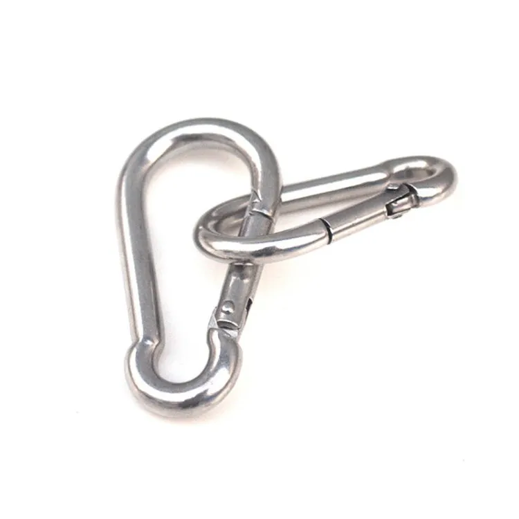 M12 Stainless Steel Carabiner Spring Hook Multi-tool Mountaineering Buckle Lock Camping Hook Rope, Inner Diameter: 11.73mm