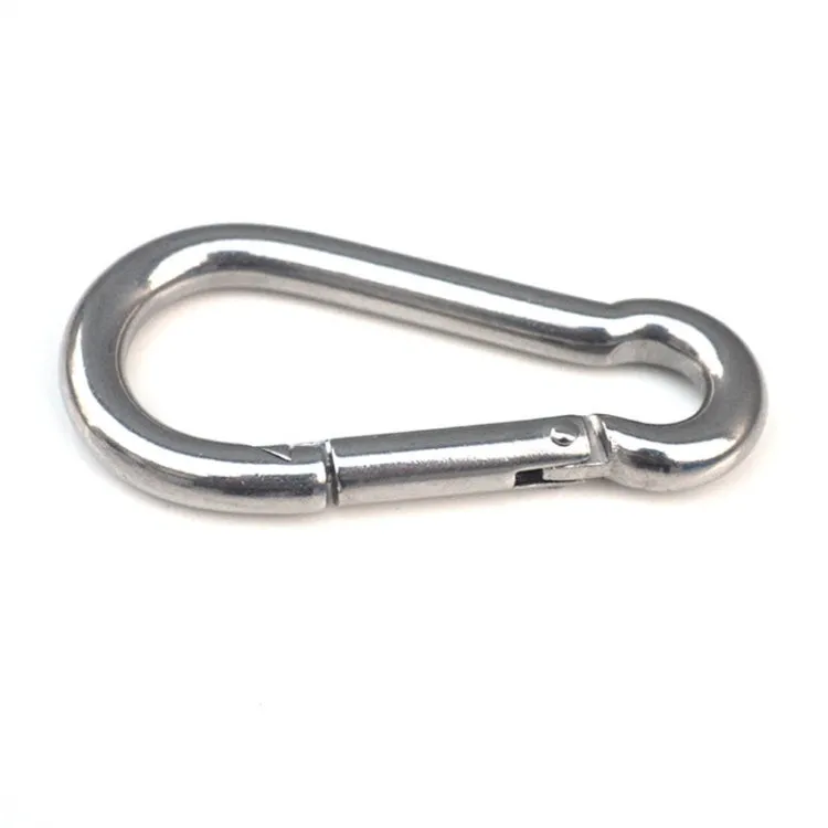 M12 Stainless Steel Carabiner Spring Hook Multi-tool Mountaineering Buckle Lock Camping Hook Rope, Inner Diameter: 11.73mm