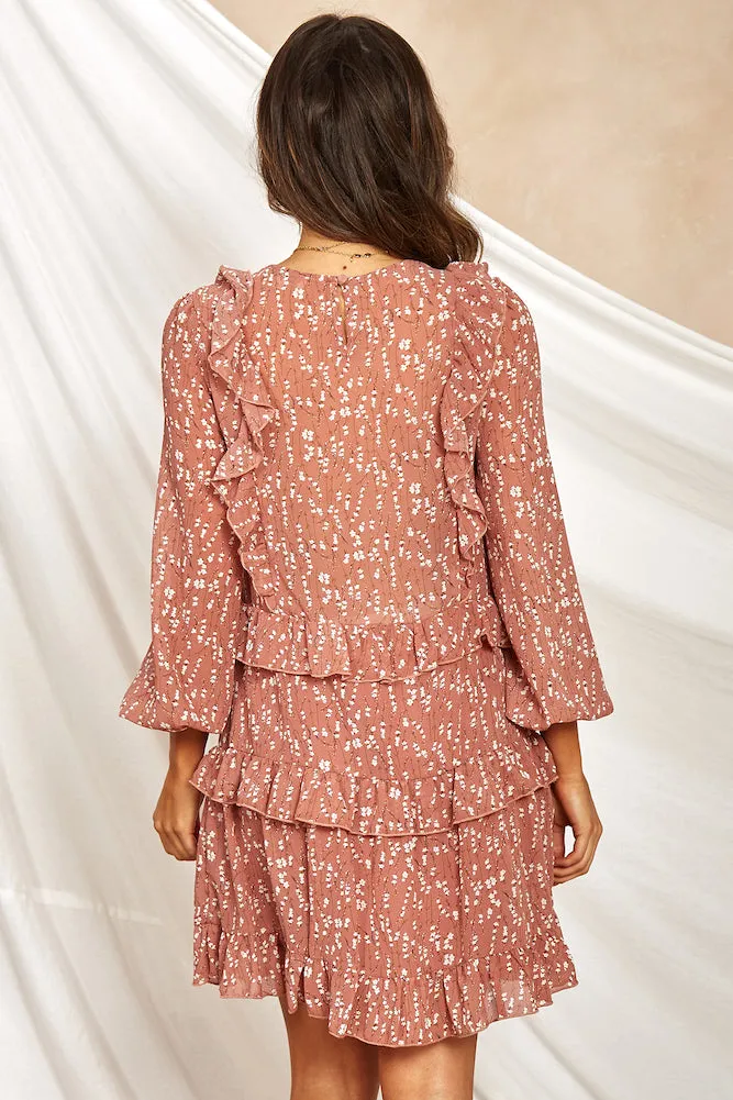 Moves Like Rain Dress Dark Blush