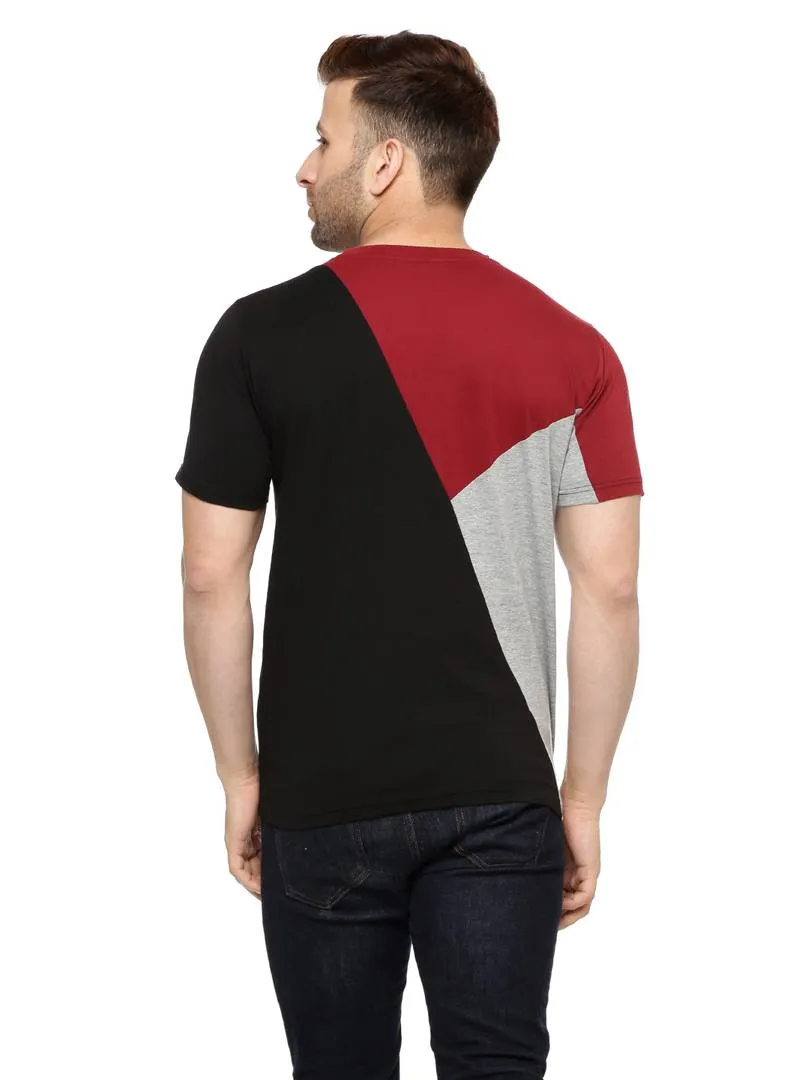 Multicoloured Cotton Colourblocked Round Neck Tees