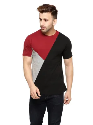 Multicoloured Cotton Colourblocked Round Neck Tees