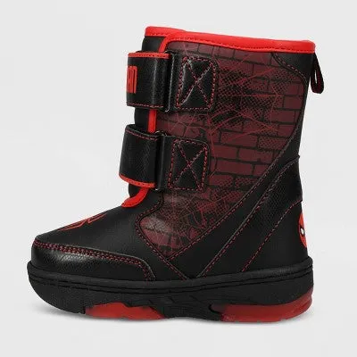 New - Marvel Toddler Boys' Spider-Man Winter Boots - Red/Black 10T