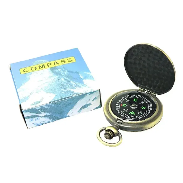 Nisa J35A Vintage Metal Flip Pocket Watch Compass