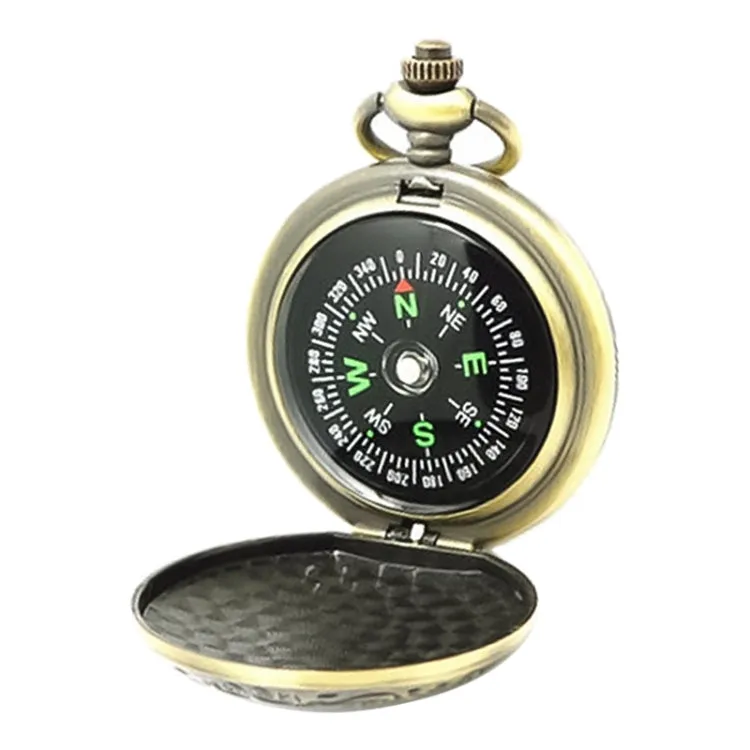 Nisa J35A Vintage Metal Flip Pocket Watch Compass