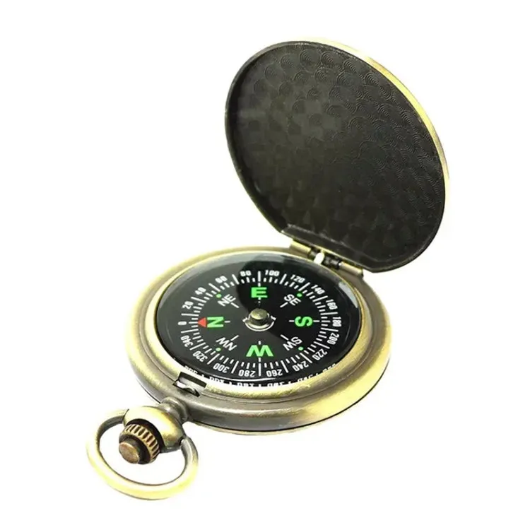 Nisa J35A Vintage Metal Flip Pocket Watch Compass