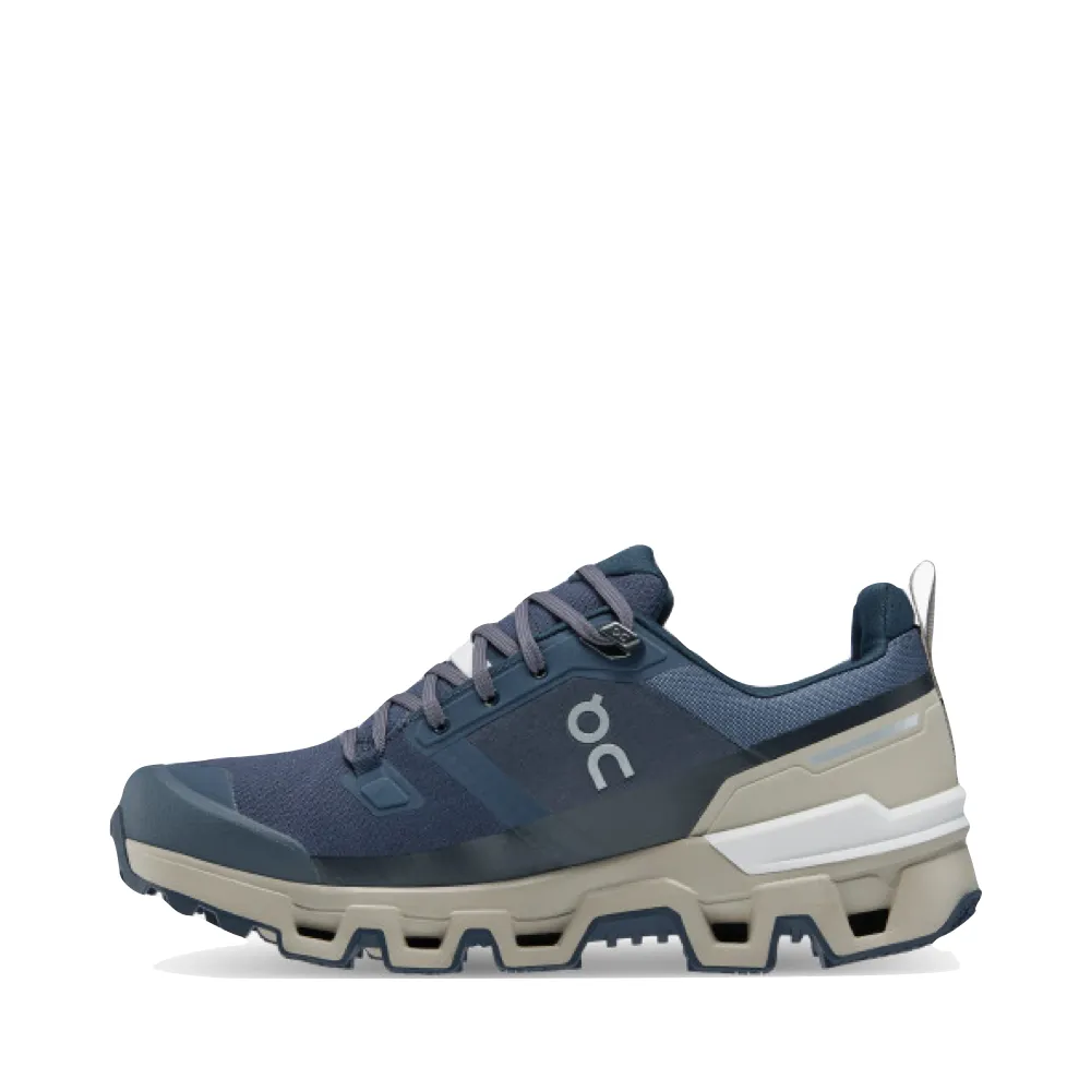 On Women's Cloudwander Waterproof Low Hiking Shoes (Navy/Desert)