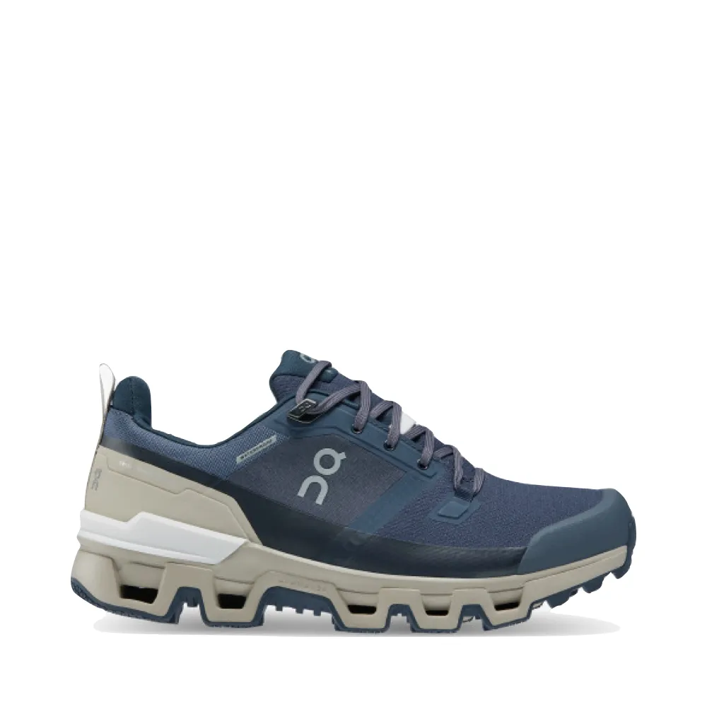 On Women's Cloudwander Waterproof Low Hiking Shoes (Navy/Desert)