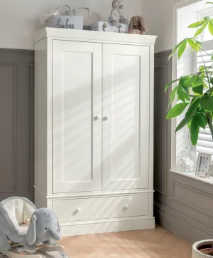 Oxford Nursery Wardrobe with Storage Drawer - White